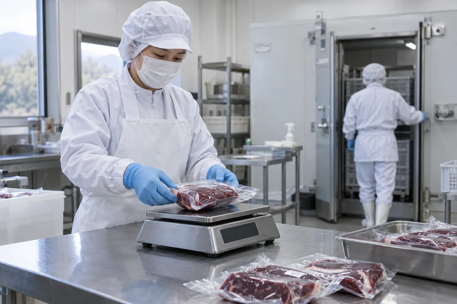 ジビエ食肉処理・販売業の仕事と開業準備を表す人物入りの架空イメージ(AI生成)