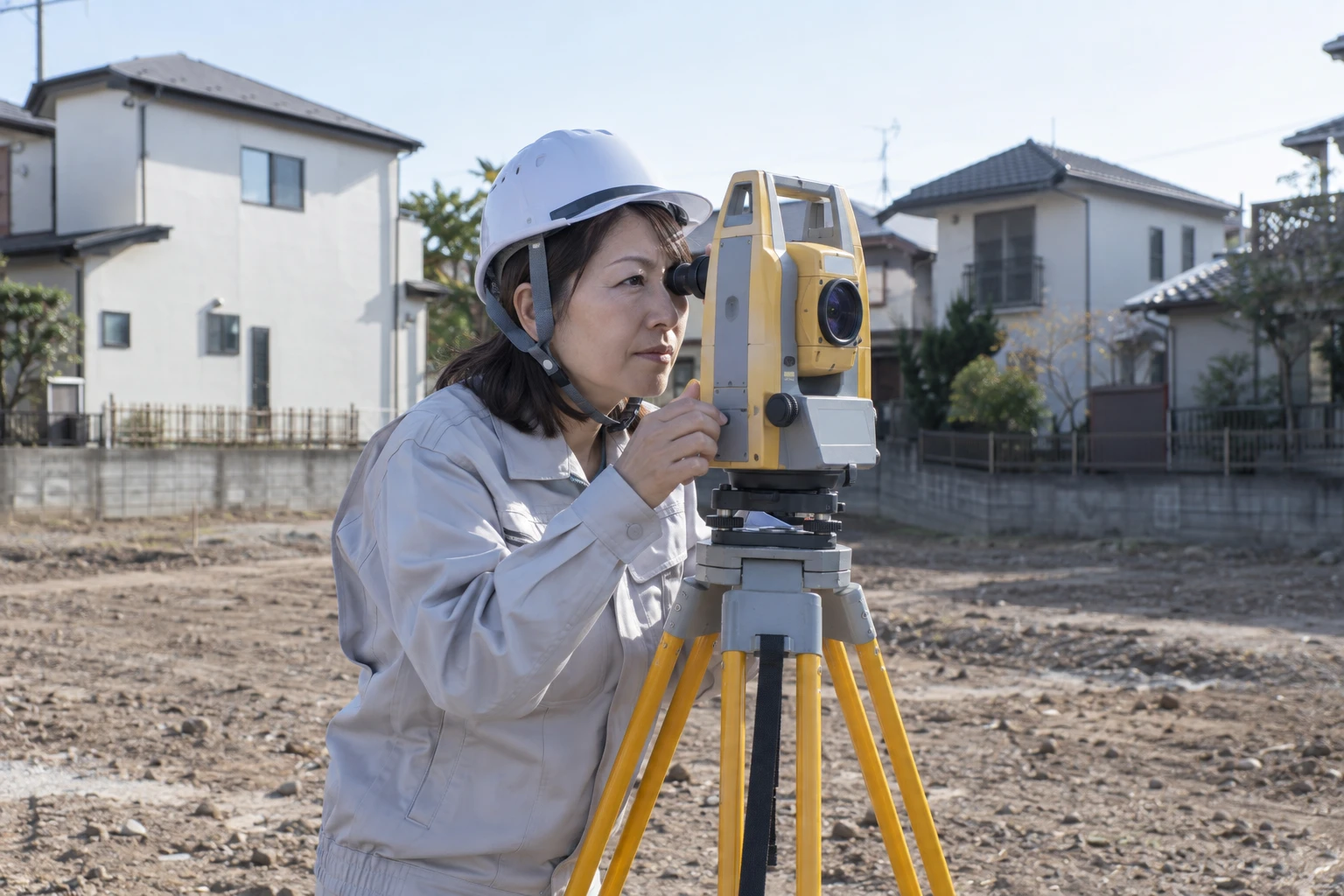 土地家屋調査士の仕事と開業準備を表す人物入りの架空イメージ(AI生成)
