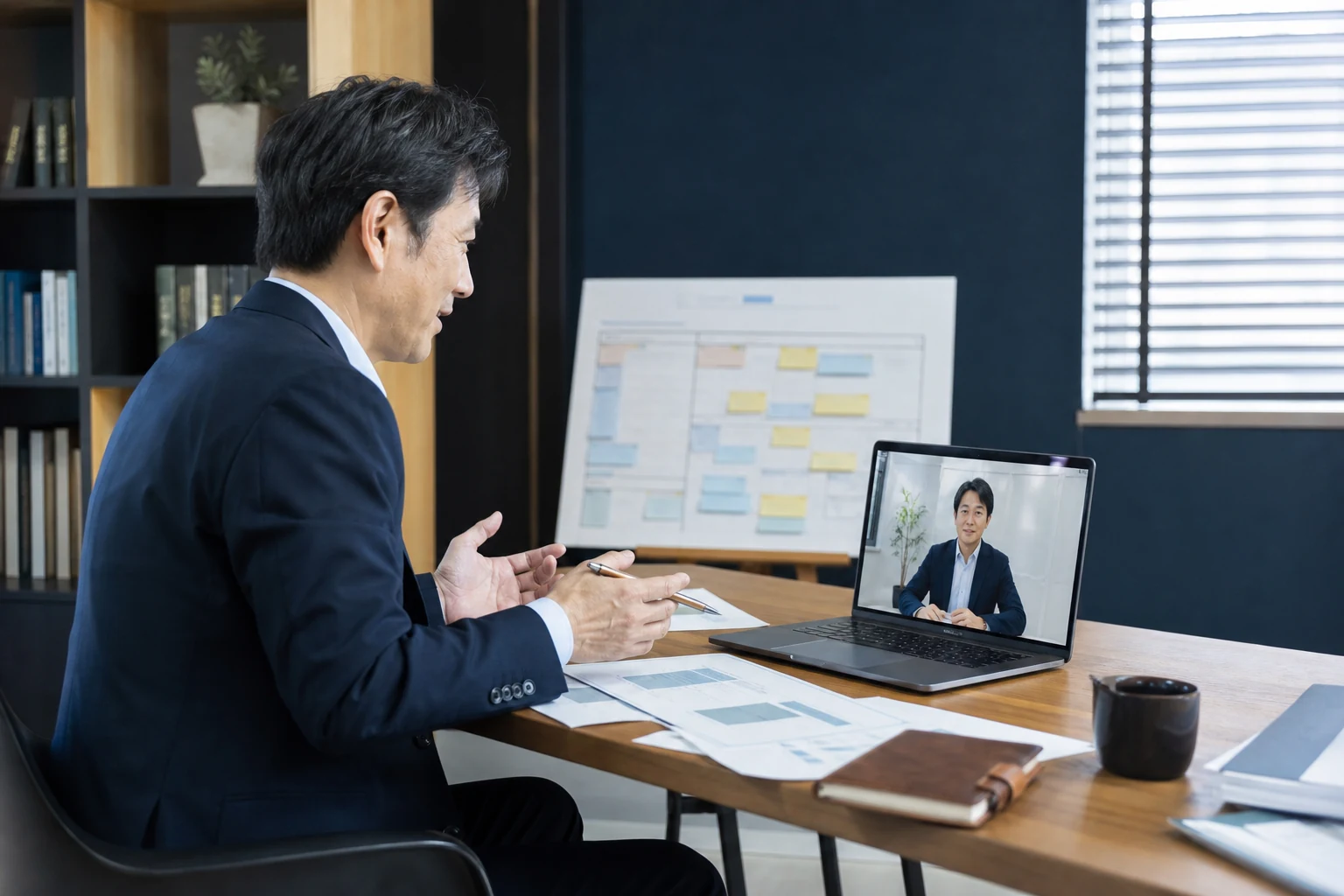 経理担当者がいない新設法人の業務分担を外部担当者と確認する社長